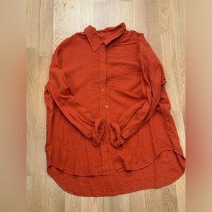 Aritzia linen button down shirt